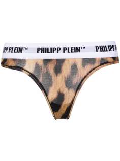 Philipp Plein трусы-стринги с леопардовым принтом