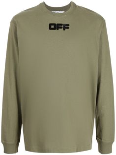 Off-White топ с длинными рукавами и логотипом