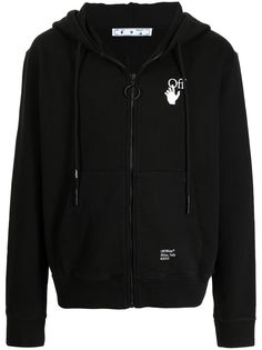 Off-White худи на молнии с логотипом