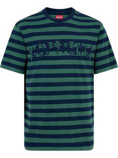 Supreme футболка в полоску с логотипом