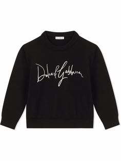 Dolce & Gabbana Kids шерстяной джемпер с вышитым логотипом