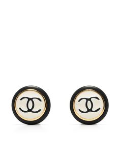Chanel Pre-Owned серьги-клипсы 1997-го года с логотипом CC