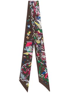 Hermès узкий платок La Folle Parade pre-owned Hermes