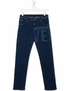 Versace Kids джинсы скинни с логотипом
