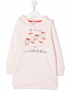 LANVIN Enfant платье с капюшоном и логотипом