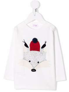 Il Gufo топ с длинными рукавами и принтом