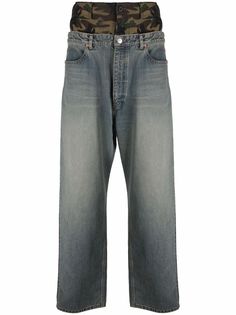 Balenciaga многослойные джинсы широкого кроя