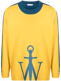 JW Anderson футболка с длинными рукавами и логотипом Anchor
