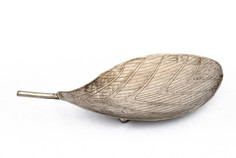 Блюдо декоративное leaf (abby décor) серый 28x6x13 см.