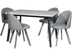 Обеденная группа стол и 4 стула (древпром) серый 160x75x75 см. Линоторг