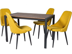Обеденная группа стол и 4 стула (древпром) желтый 160x75x70 см. Линоторг