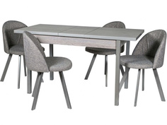 Обеденная группа стол и 4 стула (древпром) серый 140x75x68 см. Линоторг