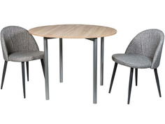 Обеденная группа стол и 2 стула (древпром) серый 100x75x50 см. Линоторг