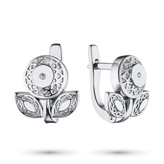 Серьги из серебра с бриллиантом э0601сг04202937 ЭПЛ Якутские Бриллианты