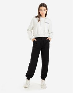 Чёрные джинсы Jogger с высокой талией Gloria Jeans