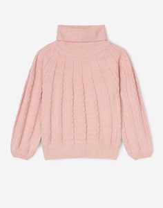 Розовый свитер с косами для девочки Gloria Jeans
