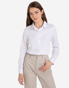 Белая классическая рубашка с длинным рукавом Gloria Jeans