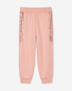 Розовые спортивные брюки Jogger с пайетками для девочки Gloria Jeans