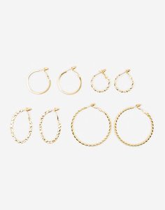 Золотистые серьги-кольца 4 пары Gloria Jeans