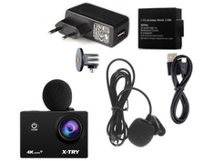 Экшн-камера X-TRY XTC185 EMR Battery + СЗУ 4K WiFi
