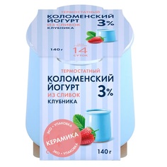 Йогурт Коломенский Клубника термостатный 3% 140 г