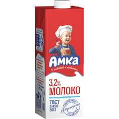 Молоко Амка Ультрапастеризованное 3,2% 0,975 л