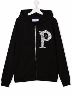 Philipp Plein Junior куртка с капюшоном и логотипом