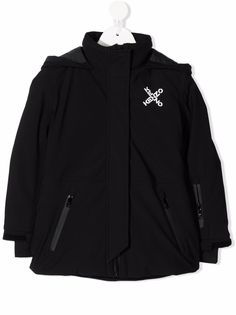 Kenzo Kids пальто с капюшоном и логотипом