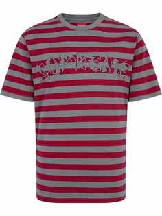 Supreme футболка в полоску с вышитым логотипом