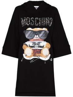 Moschino платье-худи с принтом Teddy