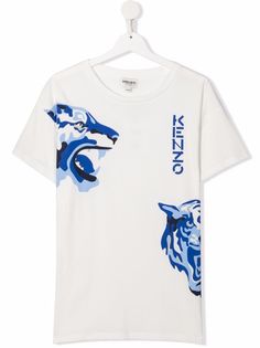 Kenzo Kids футболка из органического хлопка с принтом