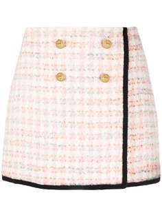 Chiara Ferragni твидовая юбка с контрастной отделкой