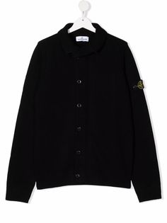 Stone Island Junior кардиган крупной вязки с нашивкой-логотипом