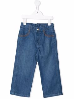Chloé Kids прямые джинсы с контрастной строчкой