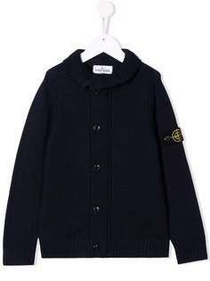 Stone Island Junior кардиган крупной вязки с нашивкой-логотипом