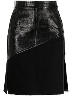 Louis Vuitton кожаная юбка pre-owned со вставками