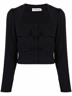 Self-Portrait креповый топ с квадратным вырезом