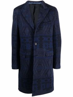 ETRO шерстяное жаккардовое пальто с узором