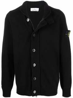 Stone Island кардиган с нашивкой-логотипом и высоким воротником
