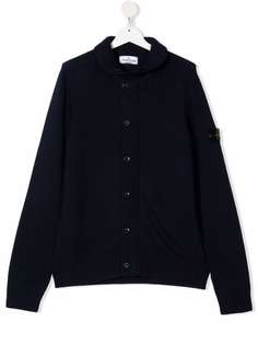 Stone Island Junior кардиган крупной вязки с нашивкой-логотипом