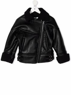 MM6 Maison Margiela Kids байкерская куртка с косой молнией