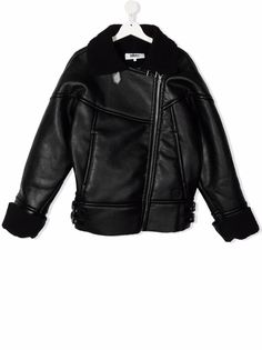 MM6 MAISON MARGIELA KIDS байкерская куртка с косой молнией