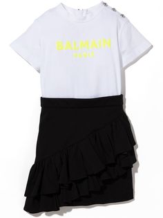 Balmain Kids платье мини с логотипом