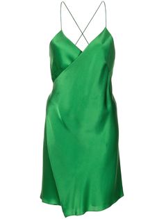 Michelle Mason атласное платье мини с запахом