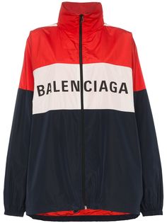 Balenciaga ветровка дизайна колор-блок с логотипом