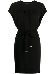 Louis Vuitton платье pre-owned с рукавами кап и поясом