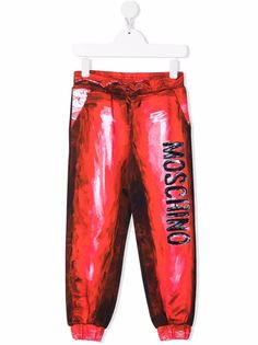 Moschino Kids спортивные брюки с эффектом тромплей