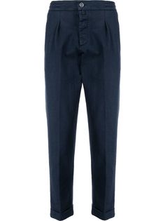 Kiton зауженные брюки с подворотами
