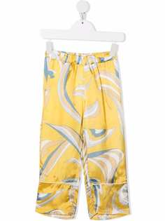 Emilio Pucci Junior атласные брюки с абстрактным принтом