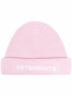 VETEMENTS шапка бини с вышитым логотипом